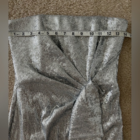 Rachel Zoe Shimmering Silver Strapless Dress - Picture 10 of 13